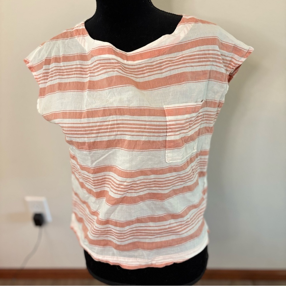 Patagonia A/C Shirt Size Small Coral White Striped Casual Outdoor Gorpcore Beach